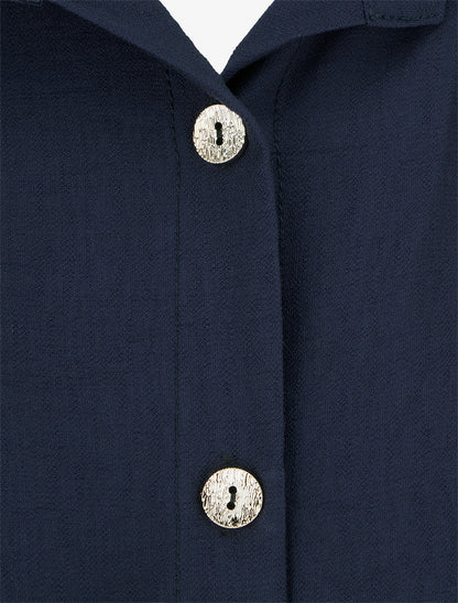 Chemise unie à nouer - Marine - 3