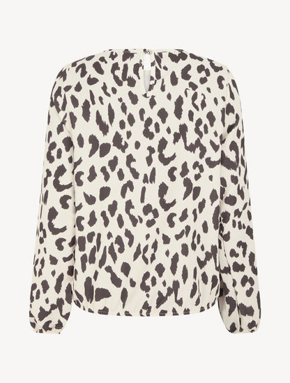 Blouse imprimé vache à col rond - Marron - 2
