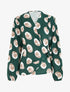 Blouse style portefeuille imprimé fantaisie - Vert sapin - 1