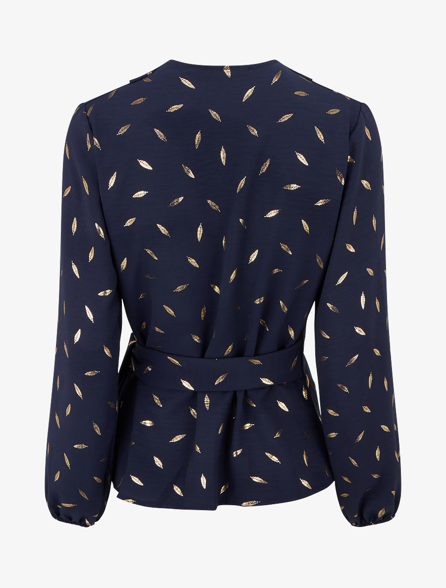 Top style portefeuille à plumes irisées - Marine - 2