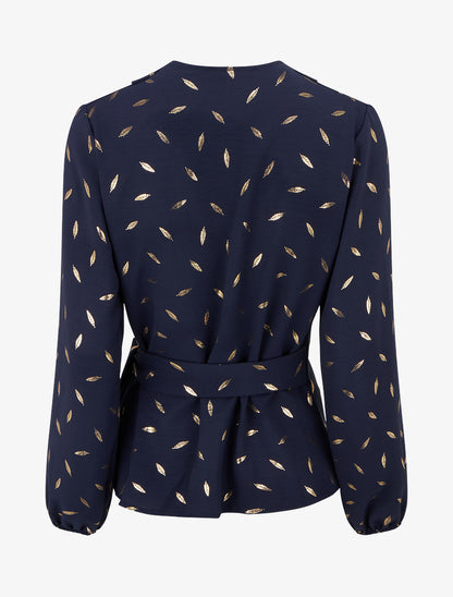 Top style portefeuille à plumes irisées - Marine - 2
