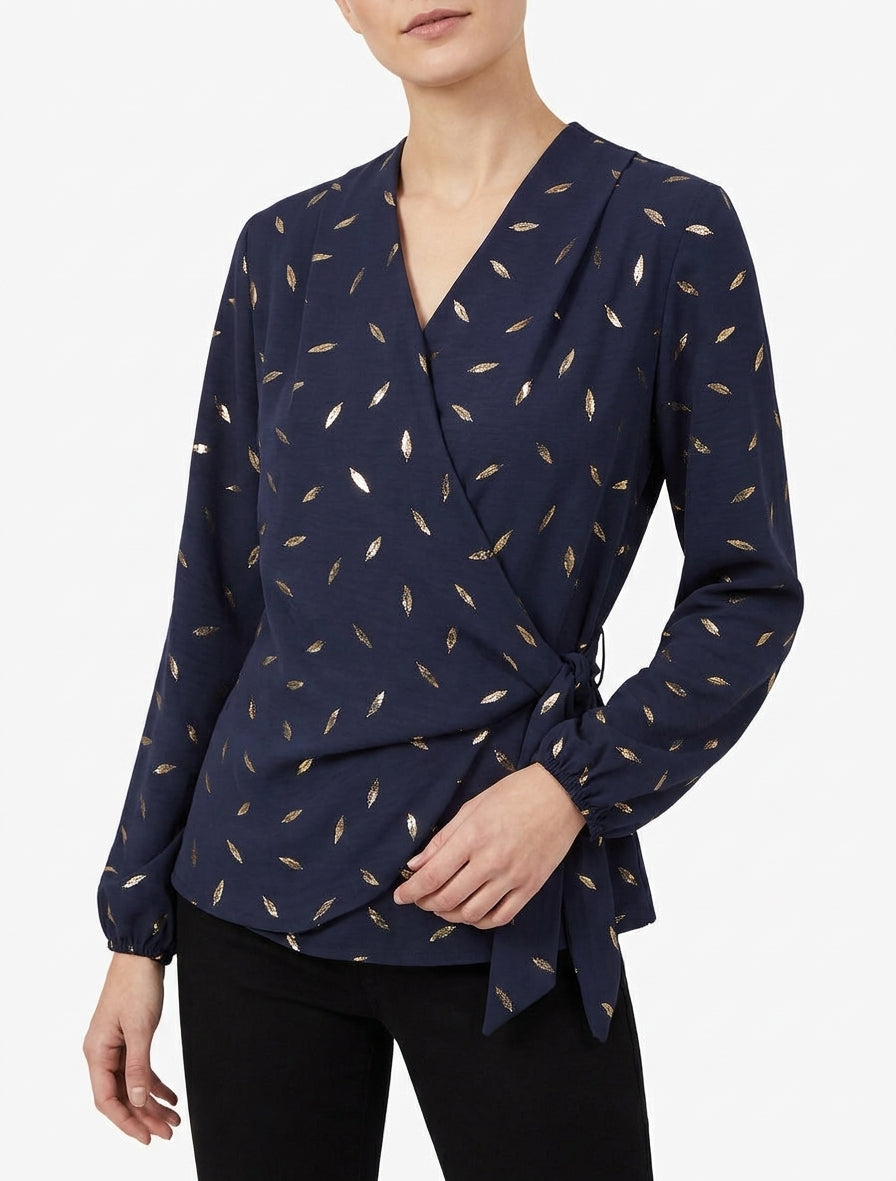 Top style portefeuille à plumes irisées - Marine