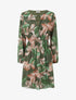 Robe évasée imprimé feuilles fantaisies - Vert - 1