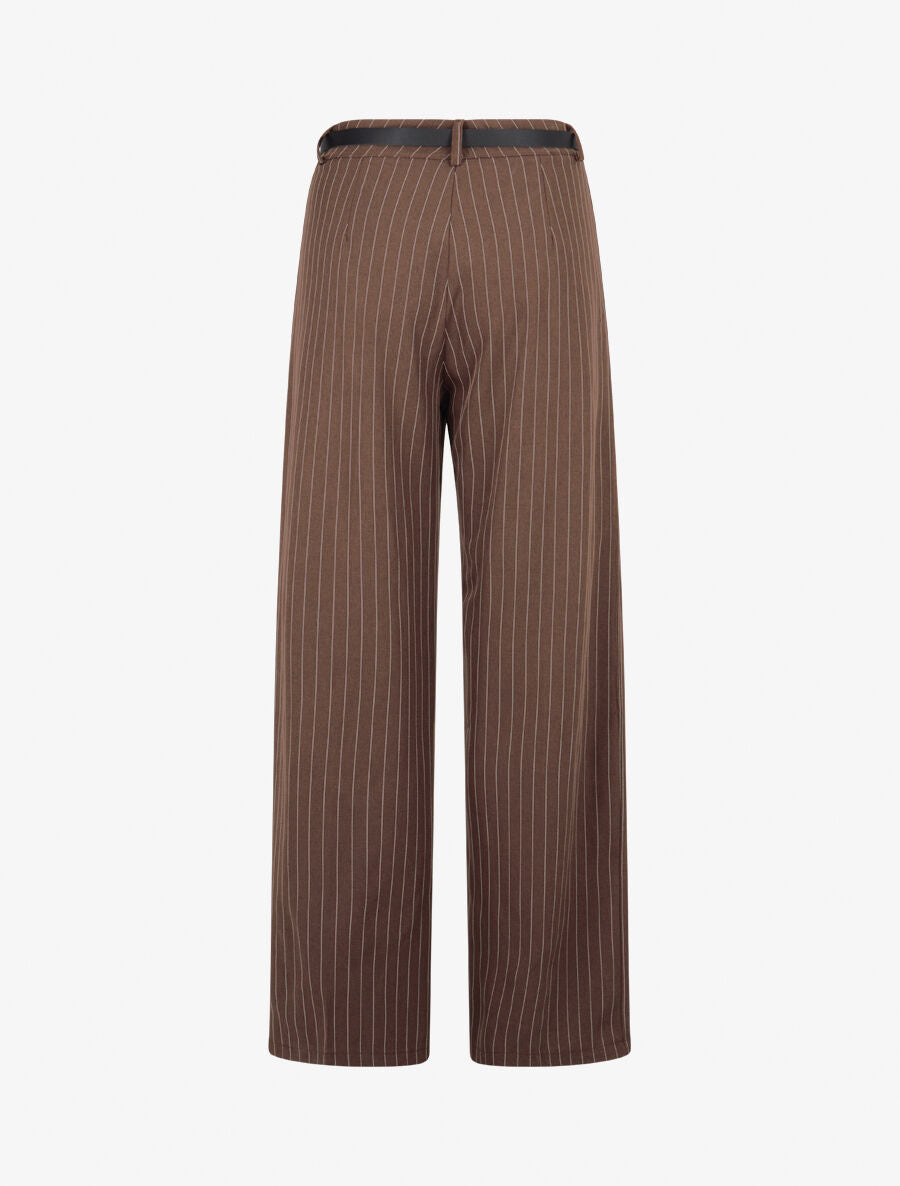 Pantalon de tailleur à fines rayures - Marron - 2
