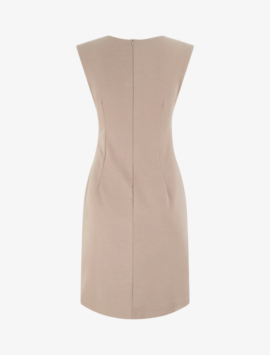 Robe sans manches effet drapé - Taupe - 2