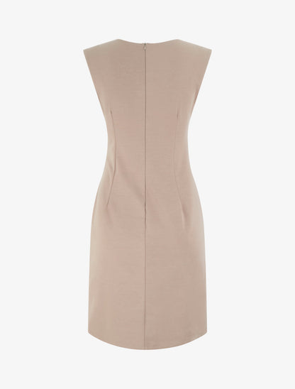Robe sans manches effet drapé - Taupe - 2