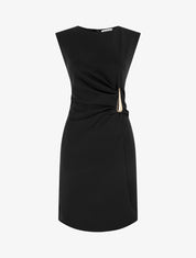 Robe sans manches effet drapé - Noir - 1