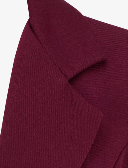 Blazer uni à col cranté - Lie de vin - 3