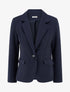 Blazer uni à col cranté - Marine - 1
