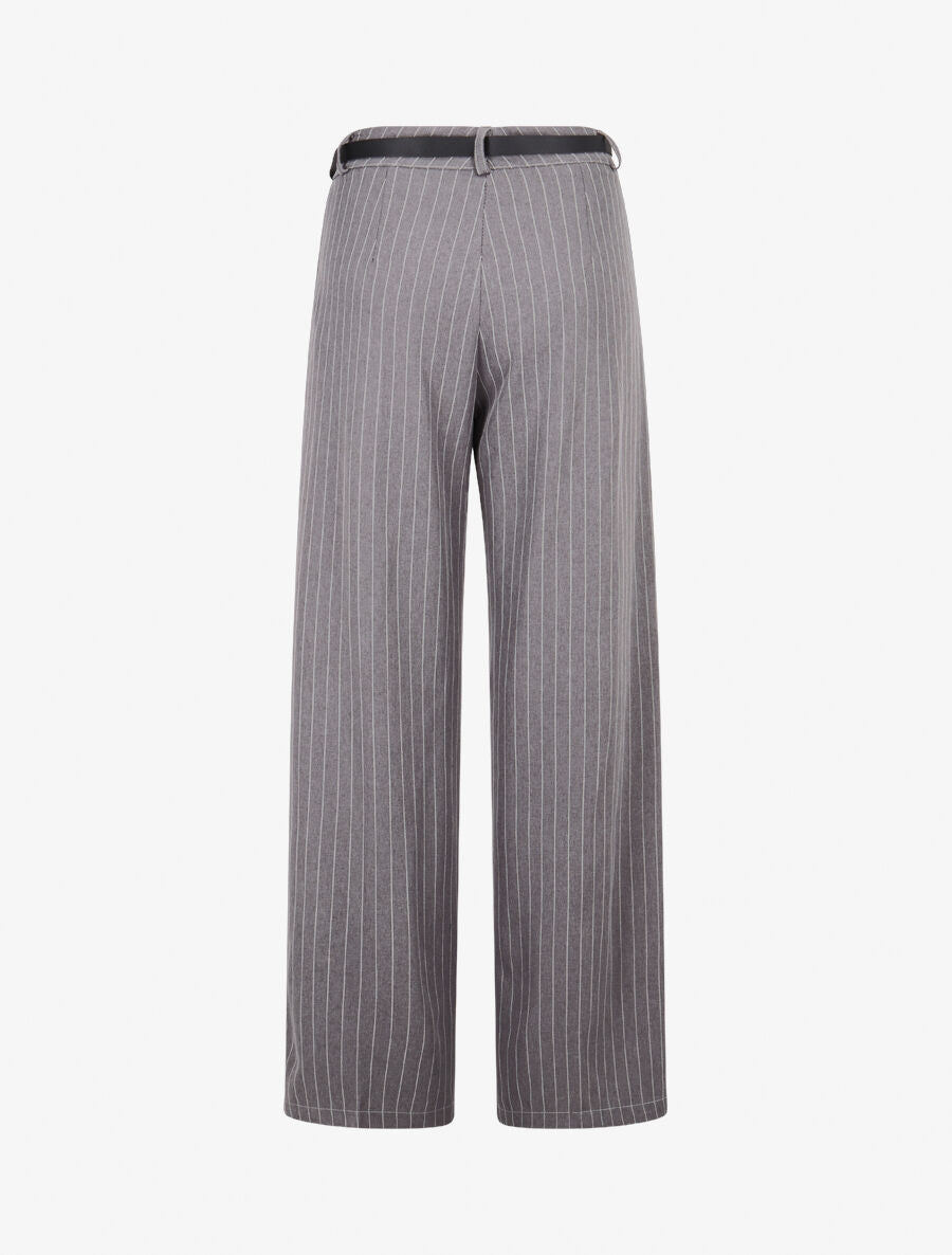 Pantalon de tailleur à fines rayures - Gris - 2