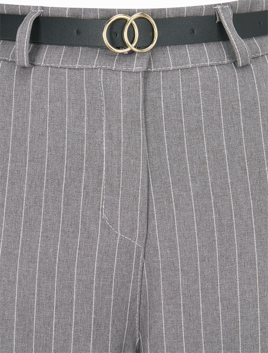 Pantalon de tailleur à fines rayures - Gris - 3