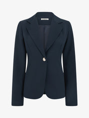 Blazer cintré à un bouton et épaulettes - Marine - 1