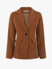 Blazer basique à épaulettes - Camel - 1