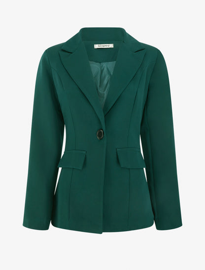 Blazer basique à épaulettes - Vert foncé - 1