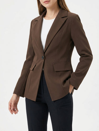 Blazer basique à épaulettes - Marron