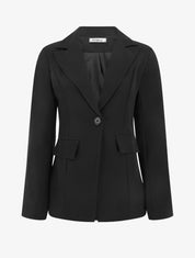 Blazer basique à épaulettes - Noir - 1