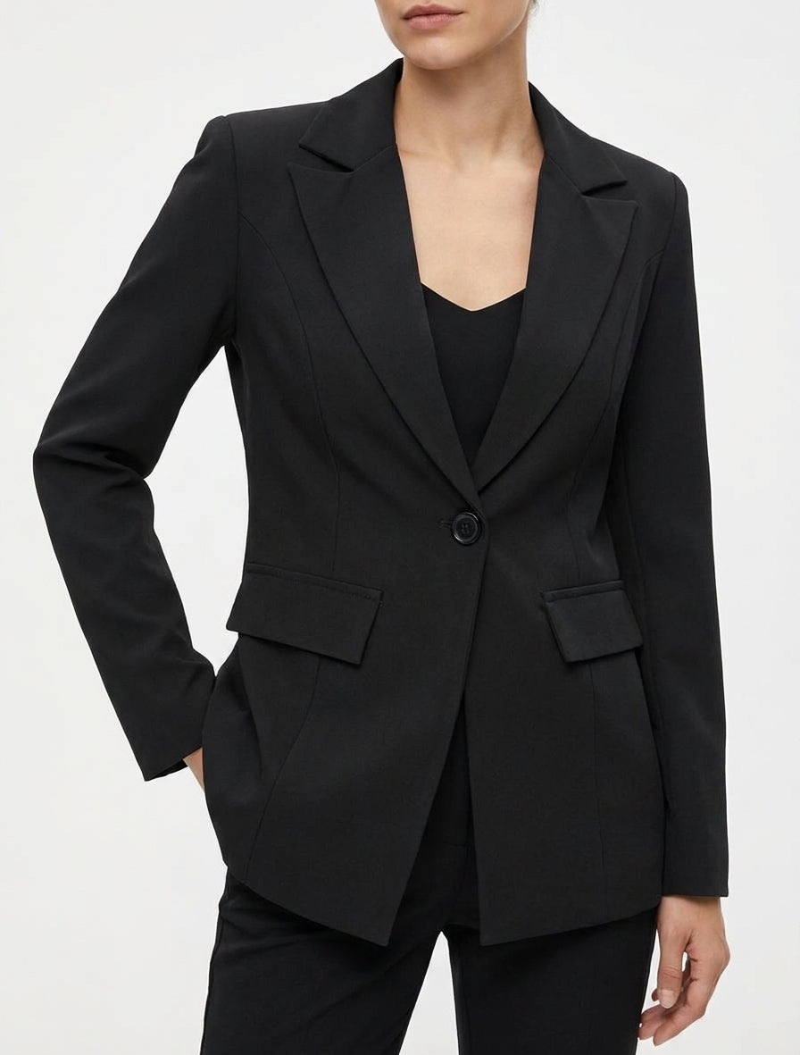 Blazer basique à épaulettes - Noir