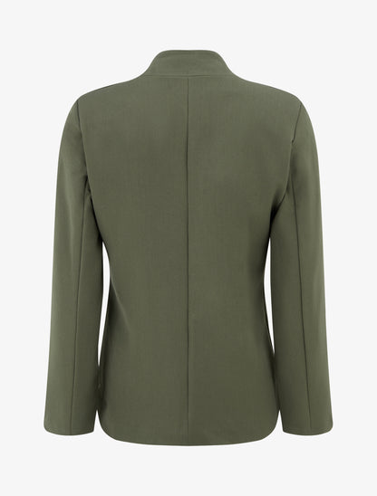 Blazer uni à col droit - Kaki - 2