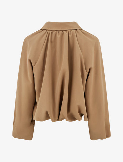Bomber uni à bords élastiqués - Camel - 2