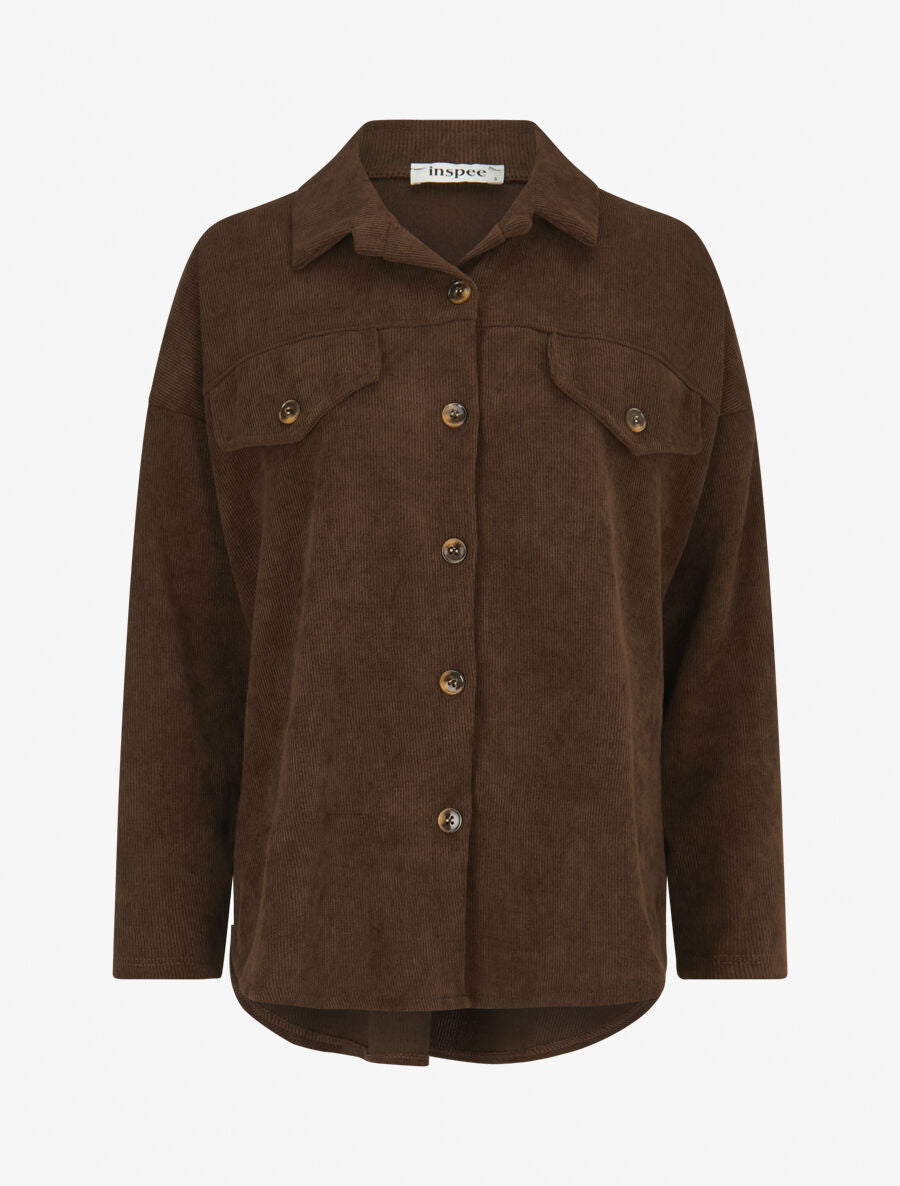 Surchemise côtelée basique - Marron - 4