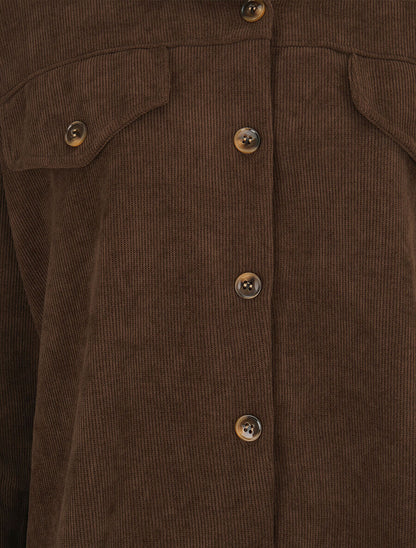 Surchemise côtelée basique - Marron - 3