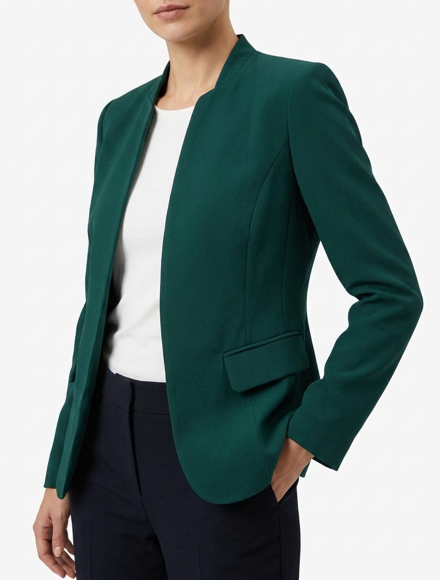 Veste droite à épaulettes - Vert sapin
