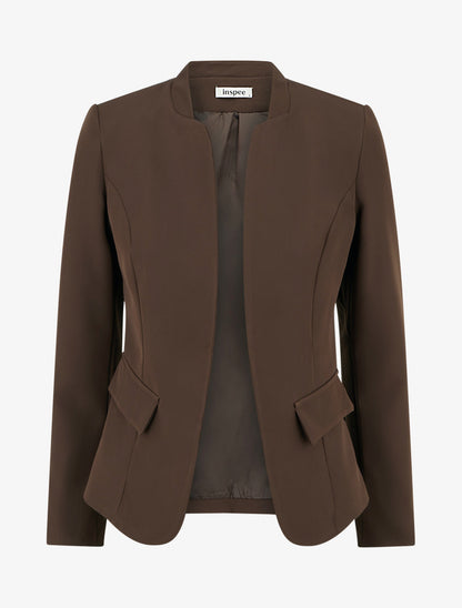 Veste droite à épaulettes - Marron - 1