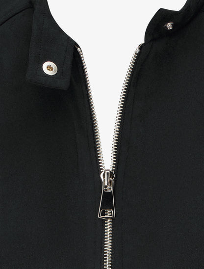 Veste en suédine à col montant et zip - Noir - 3