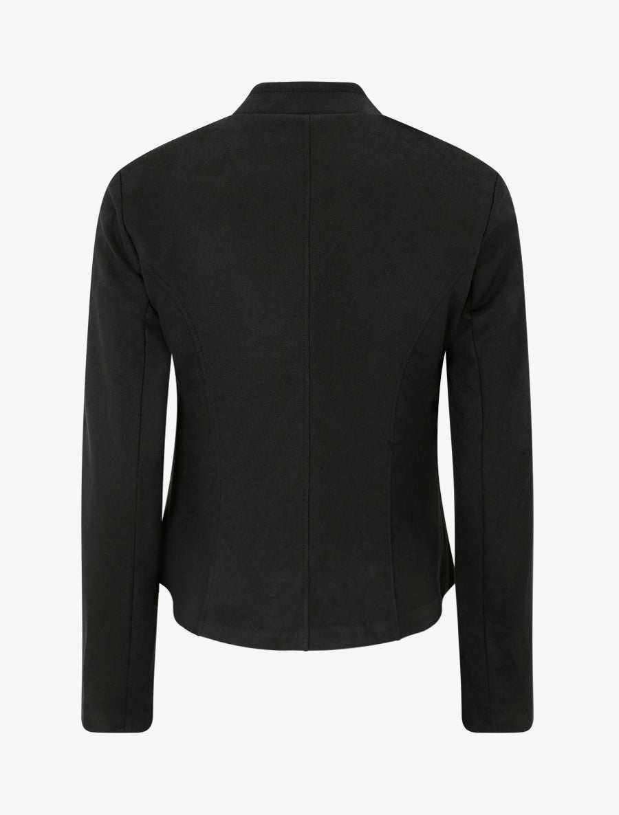 Veste style perfecto en suédine - Noir - 2