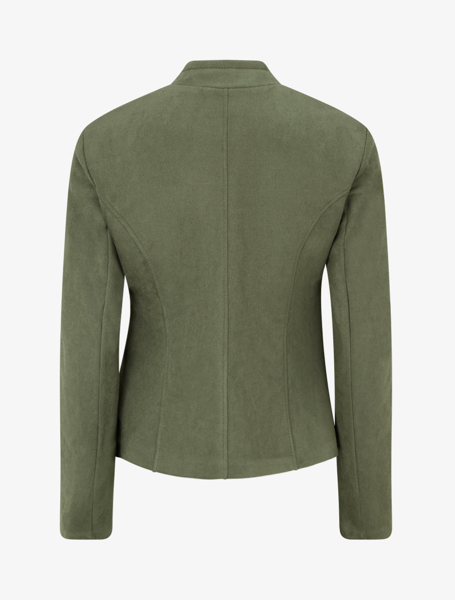 Veste style perfecto en suédine - Kaki - 2