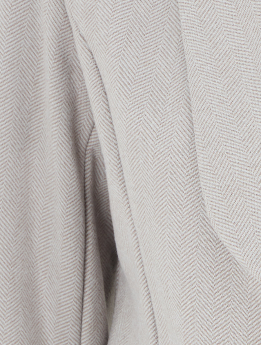 Blazer ouvert en feutrine motif chevron - Beige - 3