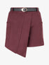 Short suédine style jupe à poches plaquées - Lie de vin - 1