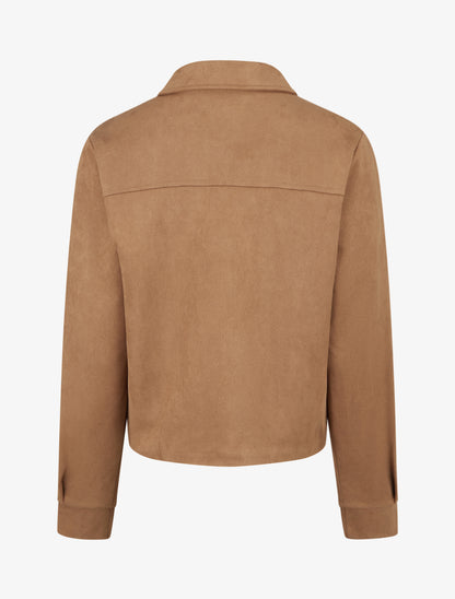 Veste zippée effet daim - Camel - 2