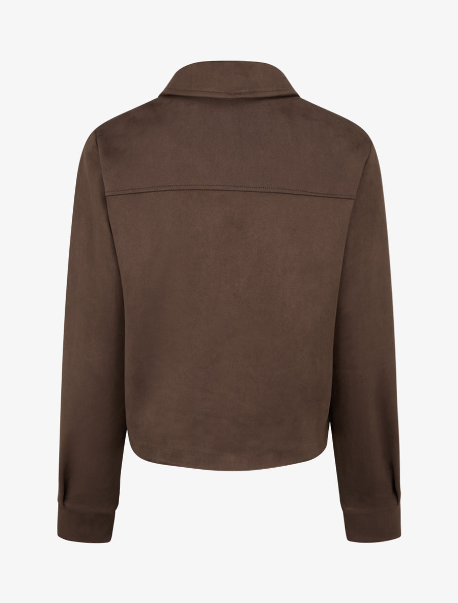 Veste zippée effet daim - Marron - 2
