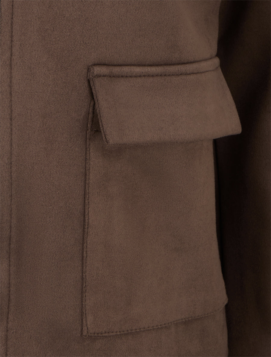 Veste zippée effet daim - Marron - 3