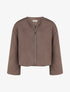 Veste en suédine style bomber coupe oversize - Marron - 1