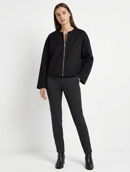 Veste en suédine style bomber coupe oversize - Noir