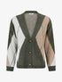 Gilet ample en maille jacquard - Kaki - 1