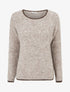 Pull en laine mélangée à liseré contrastant - Taupe - 1