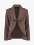 Veste en suédine droite à col châle - Marron - 1