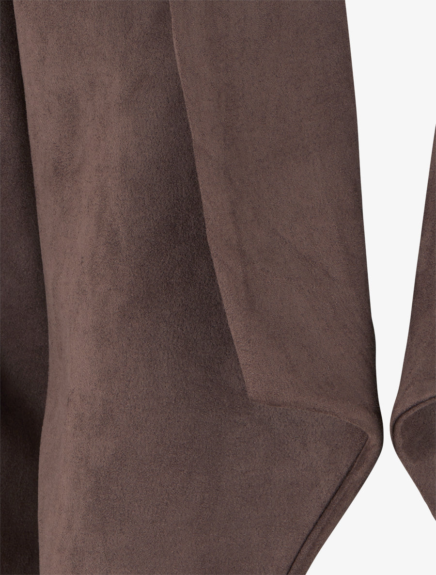 Veste suédine poignets à revers imprimé - Marron - 3