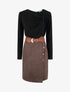 Robe bimatière droite style portefeuille - Noir - 1