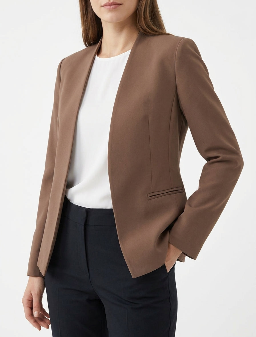 Veste droite à épaulettes - Marron clair