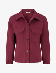 Veste unie à poignets élastiqués - Lie de vin - 1