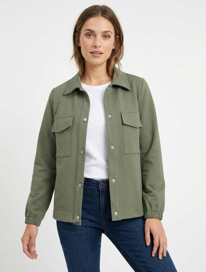 Veste unie à poignets élastiqués - Kaki