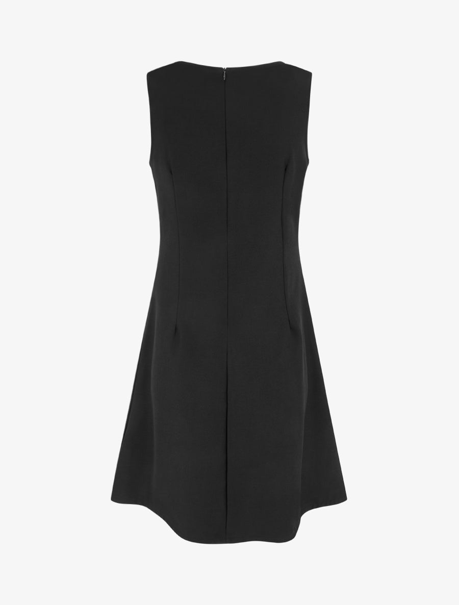 Robe sans manches à empiècement bijou - Noir - 2