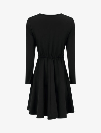 Robe patineuse à taille effet croisé - Noir - 2
