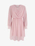 Robe évasée en voile à col cache-coeur - Rose - 1
