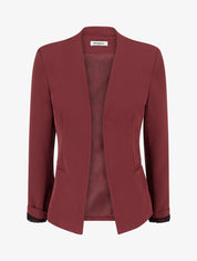 Veste droite unie à épaulettes - Bordeaux - 1