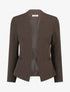 Blazer rayé à col droit - Marron - 1